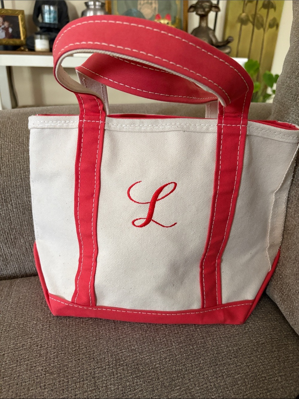 ⭐️L.L Bean boat and tote vintage monogrammed “L” tote